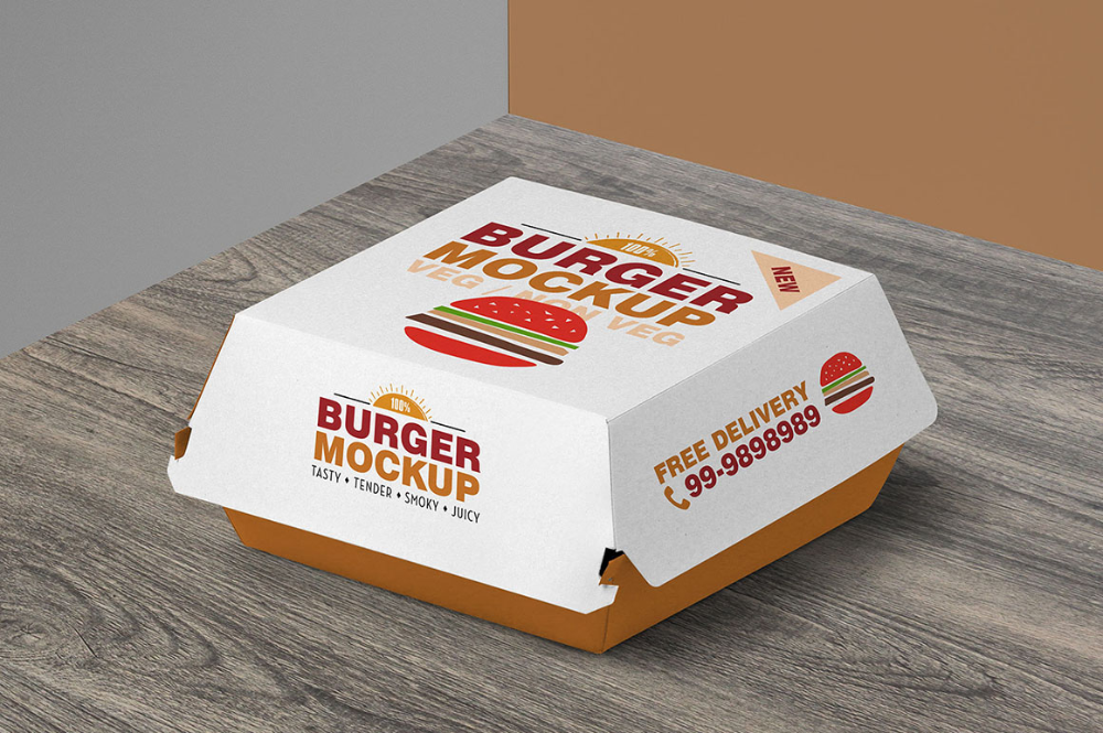 Burger Box Packaging - Free Mockup - Dealjumbo.com — Discounted design