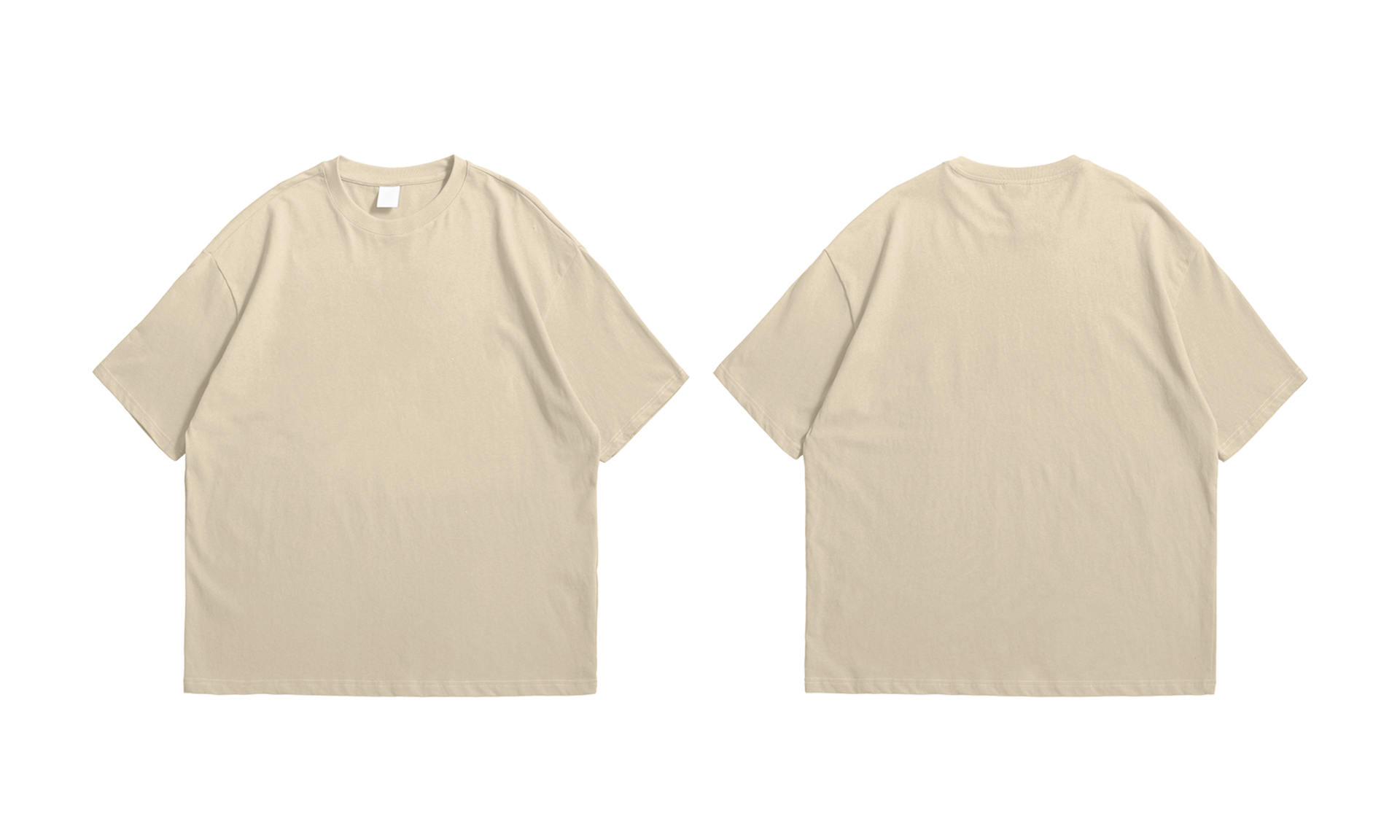 Download Oversize tan t-shirt front and back background transparent png